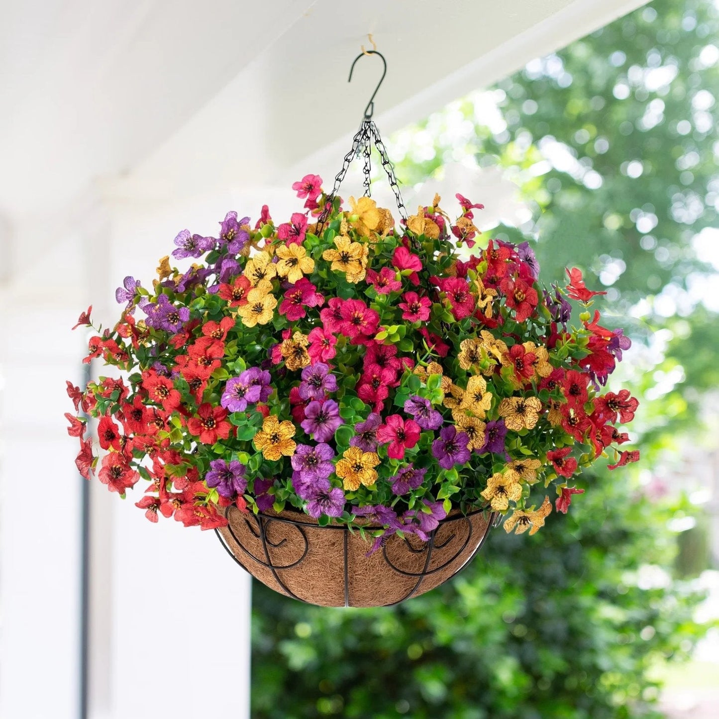 SAVE 49% TODAY 🔥 Simulated Hanging Flower Basket 🌸No Watering💧. No Wilting. Just Perfect Blooms.