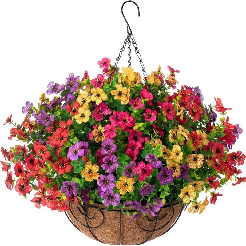 SAVE 49% TODAY 🔥 Simulated Hanging Flower Basket 🌸No Watering💧. No Wilting. Just Perfect Blooms.