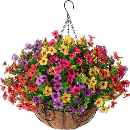 SAVE 49% TODAY 🔥 Simulated Hanging Flower Basket 🌸No Watering💧. No Wilting. Just Perfect Blooms.