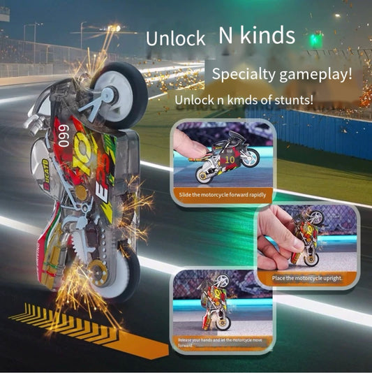 Spark Motorcycle Toy for Kids – Inertia Powered Mini Racing Bike with Flint Sparks & Stunt Tricks