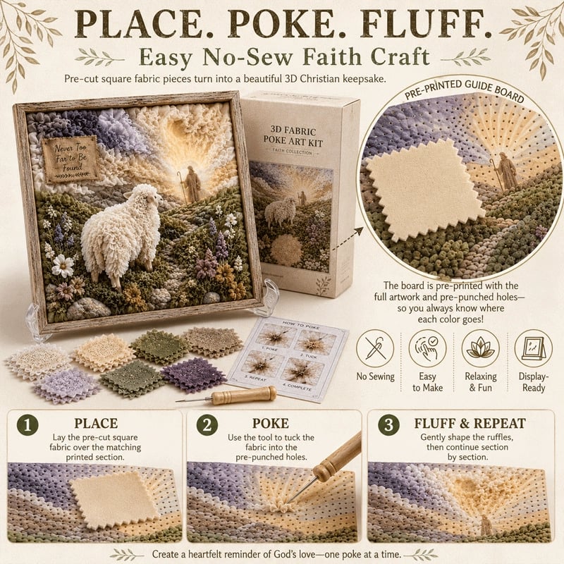 🔥HOT SALE 49% OFF - ✝️3D Christian Fabric Poke Art Kit