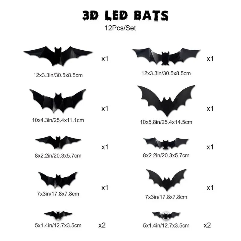 💥3D Bat Design LED Decoration