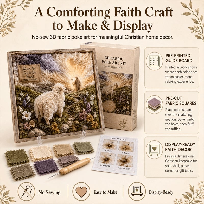 🔥HOT SALE 49% OFF - ✝️3D Christian Fabric Poke Art Kit