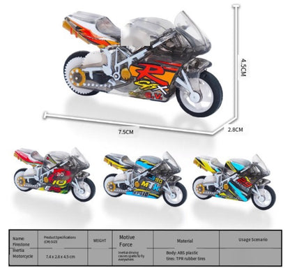 Spark Motorcycle Toy for Kids – Inertia Powered Mini Racing Bike with Flint Sparks & Stunt Tricks