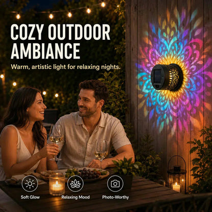 🌞 Limited-time 50% off! 🌀💥 Solar-powered outdoor garden fence projector lights for patio ambiance decoration