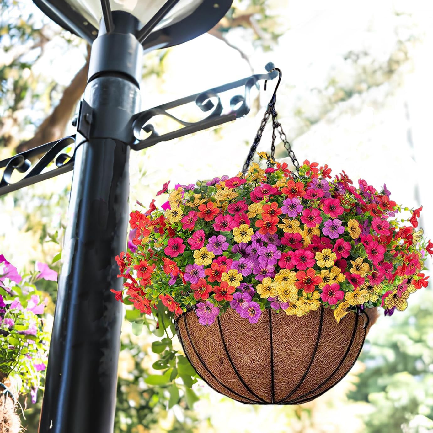 SAVE 49% TODAY 🔥 Simulated Hanging Flower Basket 🌸No Watering💧. No Wilting. Just Perfect Blooms.