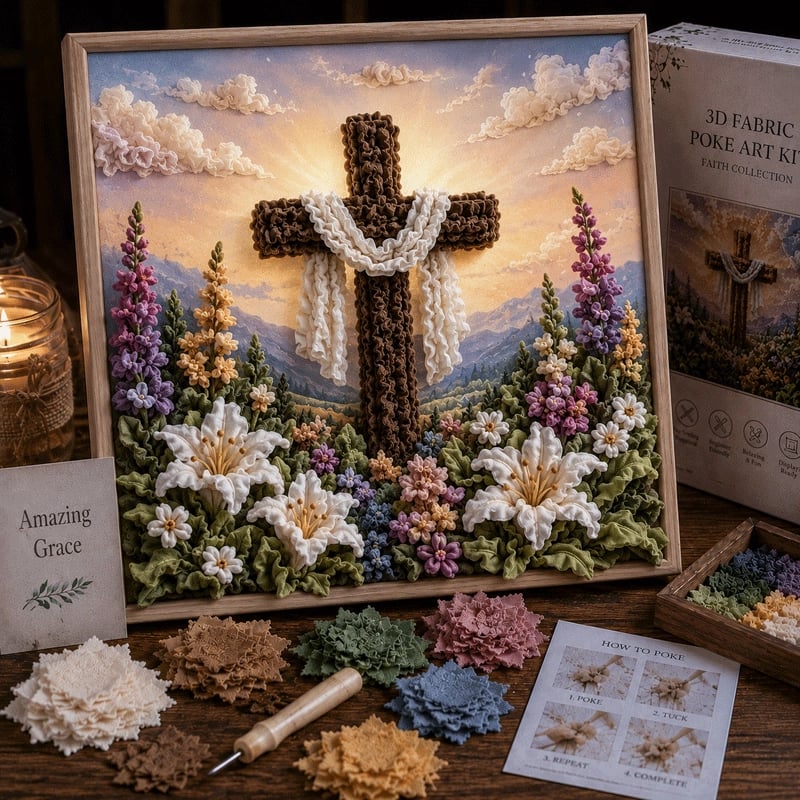 🔥HOT SALE 49% OFF - ✝️3D Christian Fabric Poke Art Kit