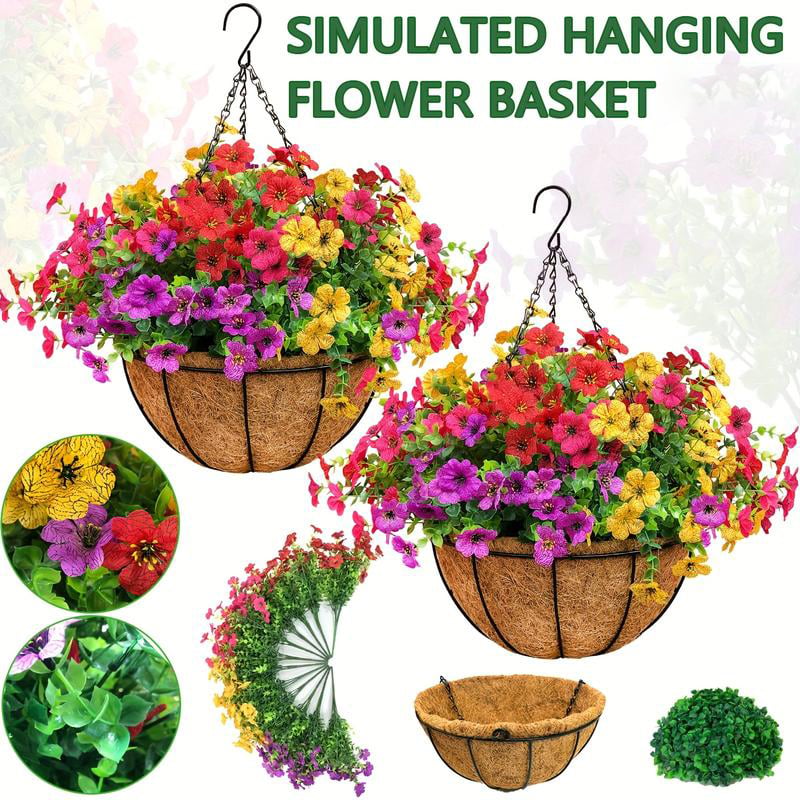 SAVE 49% TODAY 🔥 Simulated Hanging Flower Basket 🌸No Watering💧. No Wilting. Just Perfect Blooms.