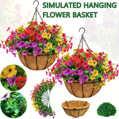SAVE 49% TODAY 🔥 Simulated Hanging Flower Basket 🌸No Watering💧. No Wilting. Just Perfect Blooms.