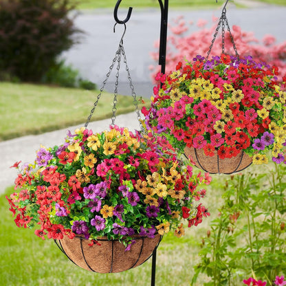SAVE 49% TODAY 🔥 Simulated Hanging Flower Basket 🌸No Watering💧. No Wilting. Just Perfect Blooms.