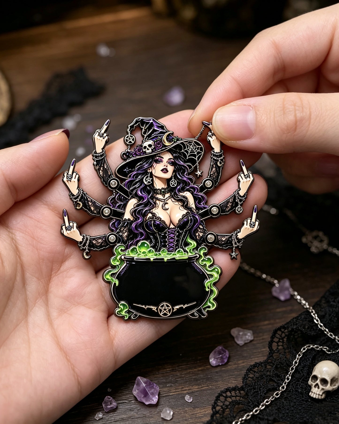 THE SASSY WITCH ENAMEL PIN