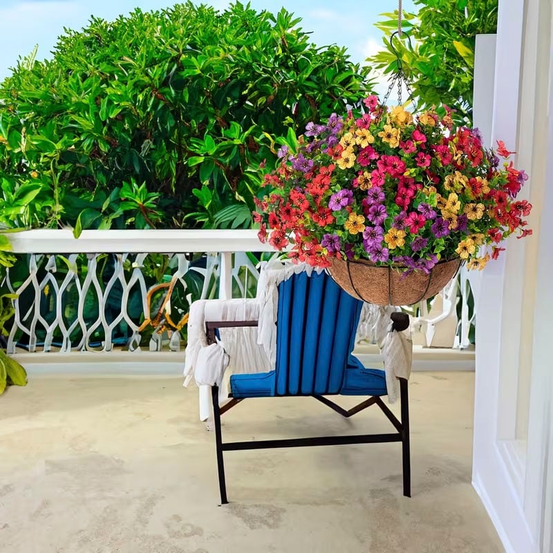 SAVE 49% TODAY 🔥 Simulated Hanging Flower Basket 🌸No Watering💧. No Wilting. Just Perfect Blooms.
