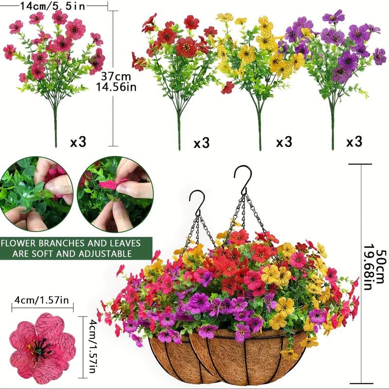 SAVE 49% TODAY 🔥 Simulated Hanging Flower Basket 🌸No Watering💧. No Wilting. Just Perfect Blooms.