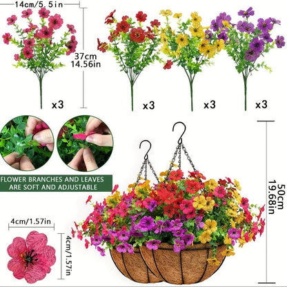 SAVE 49% TODAY 🔥 Simulated Hanging Flower Basket 🌸No Watering💧. No Wilting. Just Perfect Blooms.
