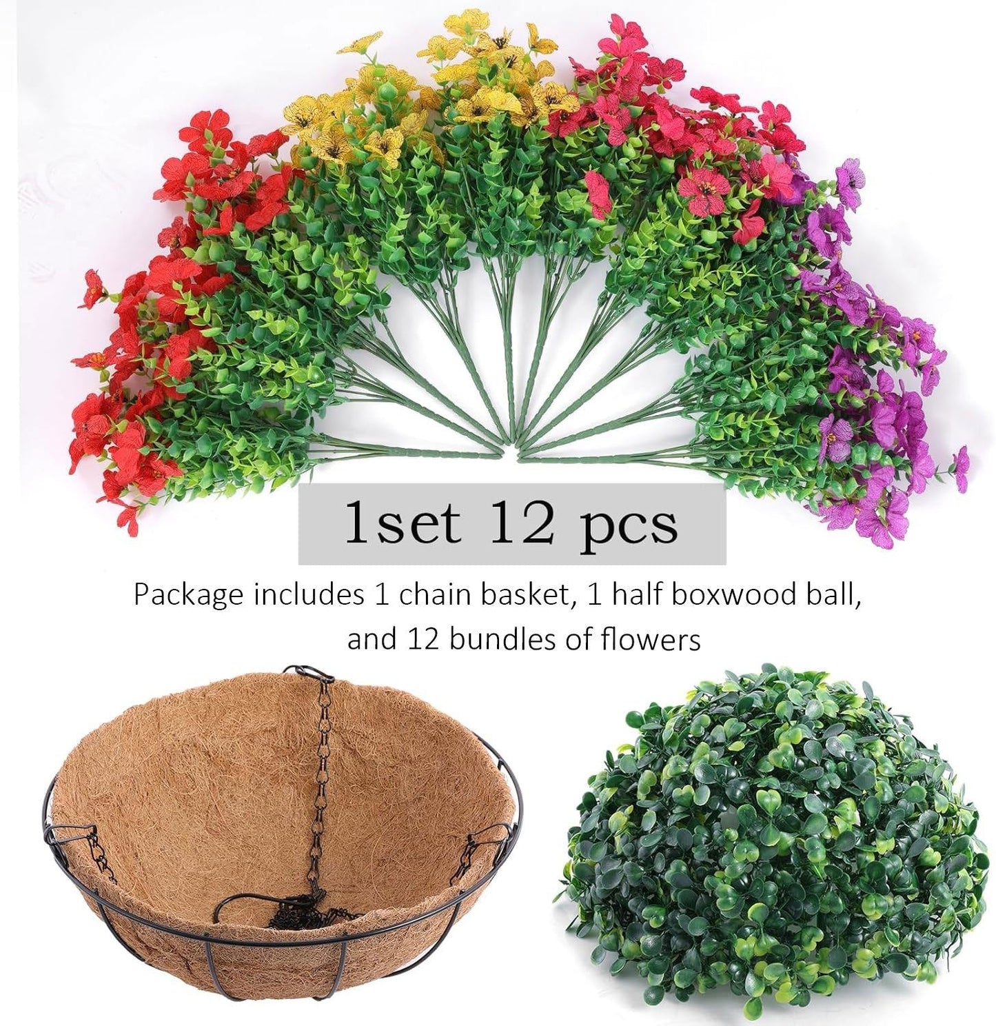 SAVE 49% TODAY 🔥 Simulated Hanging Flower Basket 🌸No Watering💧. No Wilting. Just Perfect Blooms.