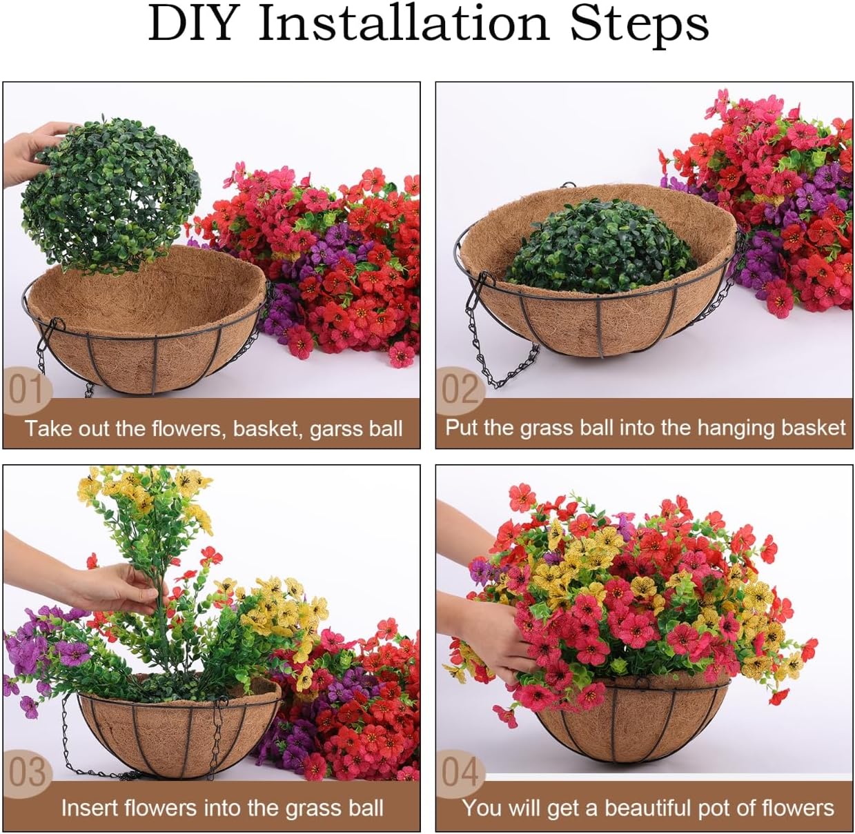 SAVE 49% TODAY 🔥 Simulated Hanging Flower Basket 🌸No Watering💧. No Wilting. Just Perfect Blooms.
