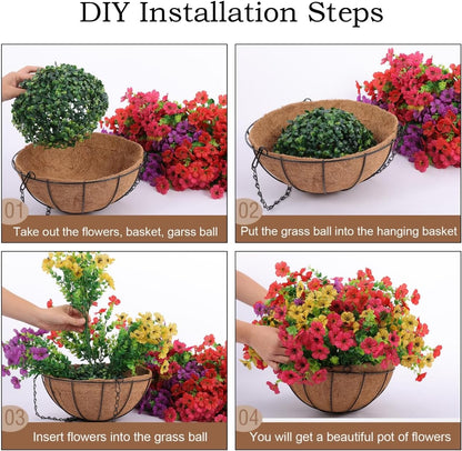 SAVE 49% TODAY 🔥 Simulated Hanging Flower Basket 🌸No Watering💧. No Wilting. Just Perfect Blooms.