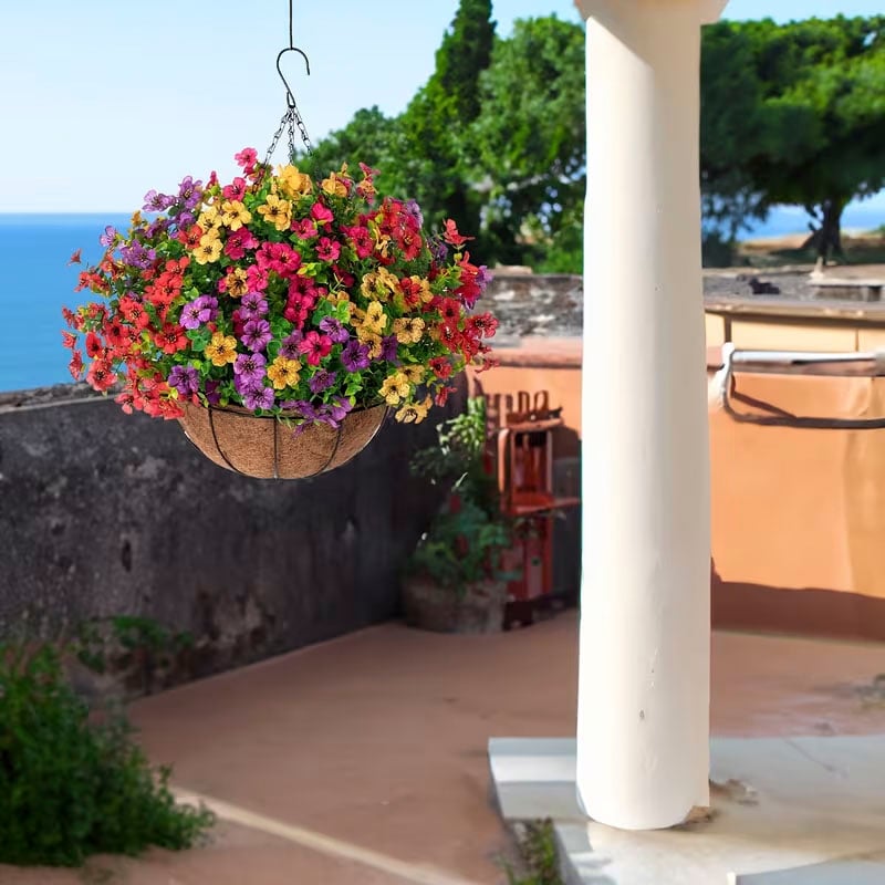 SAVE 49% TODAY 🔥 Simulated Hanging Flower Basket 🌸No Watering💧. No Wilting. Just Perfect Blooms.