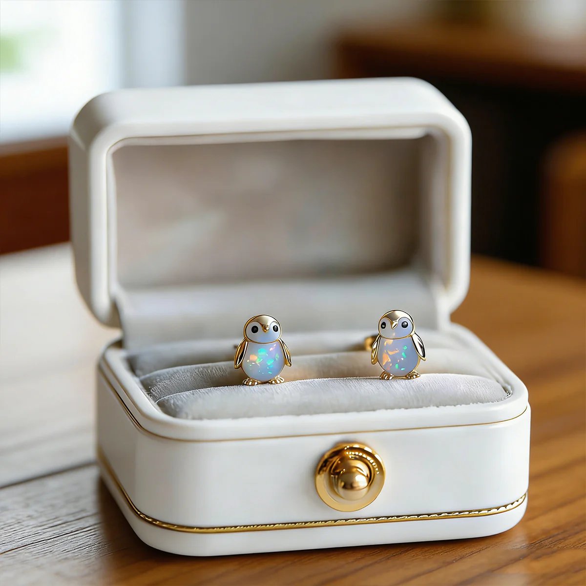 🎁Buy 1 Get 1 Free🐧Tiny Penguin Opal Stud Earrings, Animal Earrings
