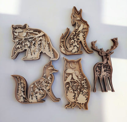 Forest Animals Set with DIY Coloring Kit