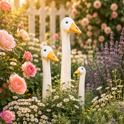Goose Plant Stake, Cute White Goose Plant Pot Decor, Whimsical Houseplant Accessory, Garden Goose Stake, Plant Lover Gift For Her
