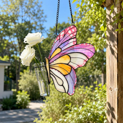 Suncatcher Butterfly Flower Tube