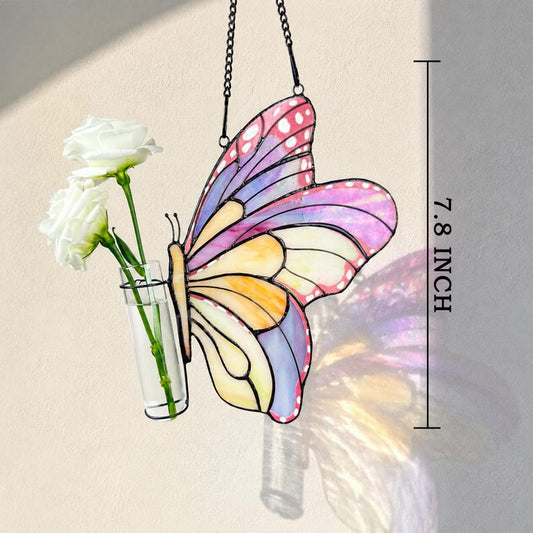 Suncatcher Butterfly Flower Tube