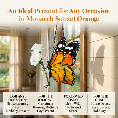 Suncatcher Butterfly Flower Tube