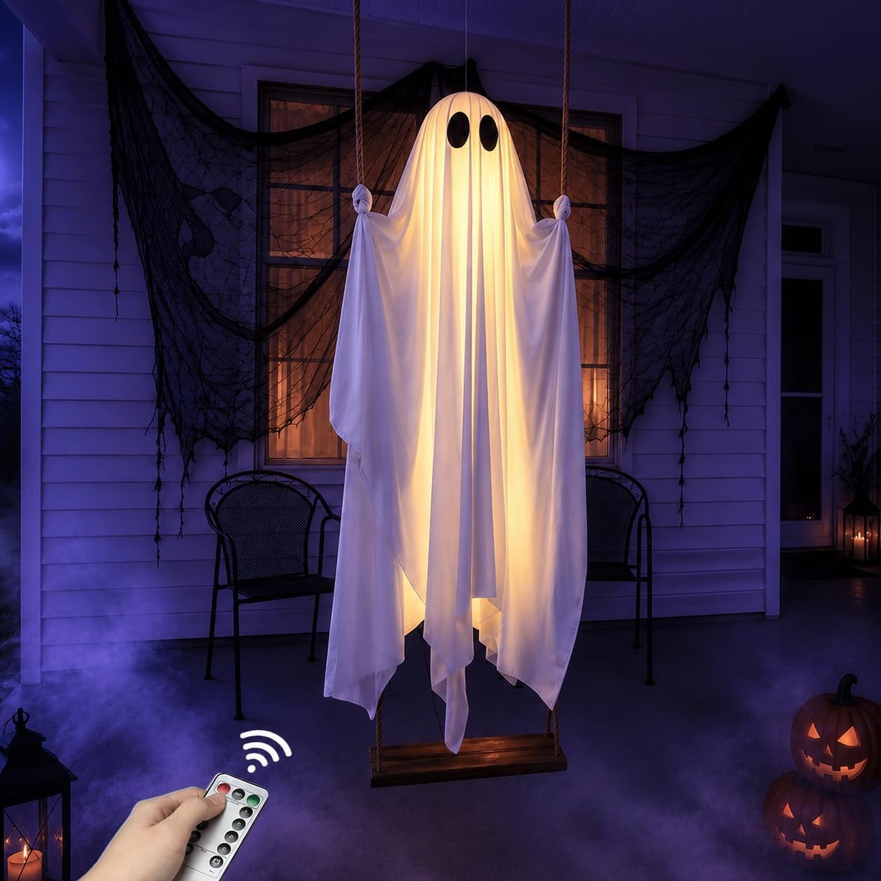 Outdoor Halloween Decoration – Hanging Ghost Swing