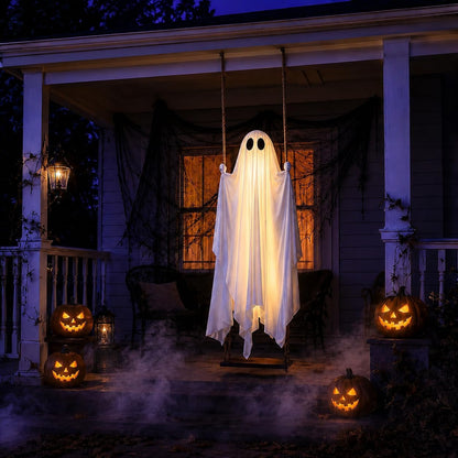 Outdoor Halloween Decoration – Hanging Ghost Swing