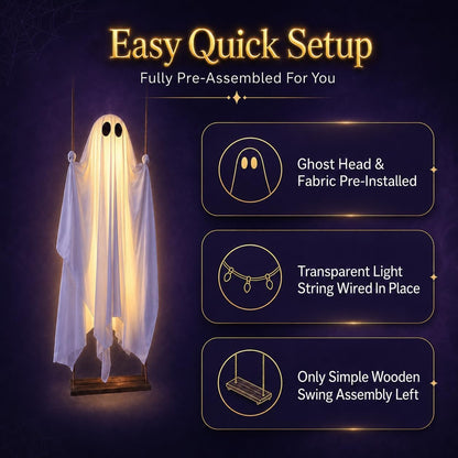 Outdoor Halloween Decoration – Hanging Ghost Swing