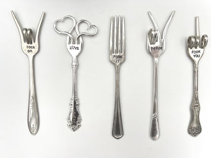 Funny Vintage Hand Bent Fork Fridge Magnets