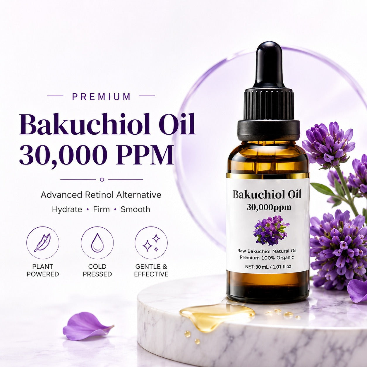 High-Potency Bakuchiol Oil: Plant-Based Retinol for Pro-Aging