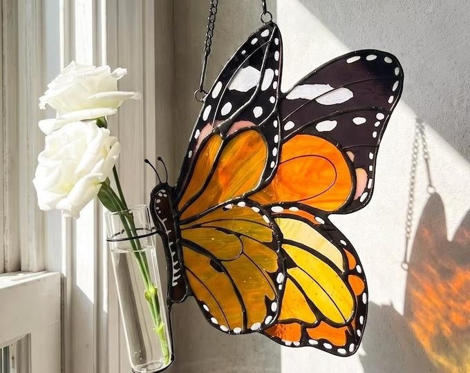 Suncatcher Butterfly Flower Tube